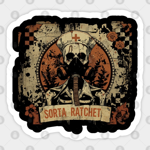 Ratchet Sorta Nightingale Skeleton Nurse Halloween Sticker by JessArty